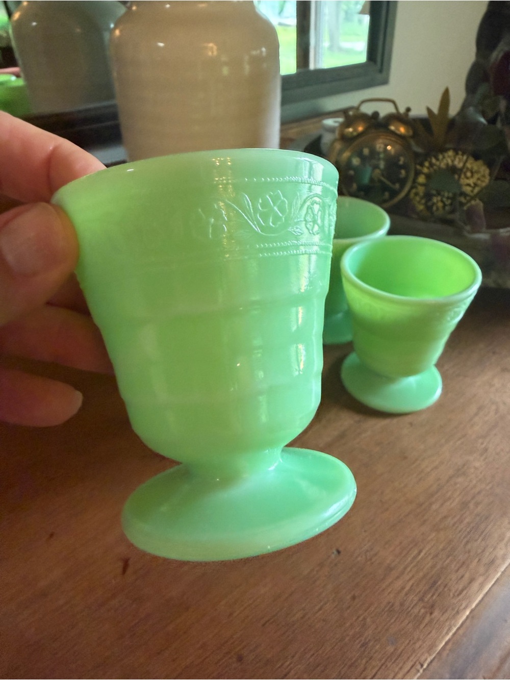 ๐ Vintage Jadeite-Inspired Egg Cups ๐ - Picture 2 of 4
